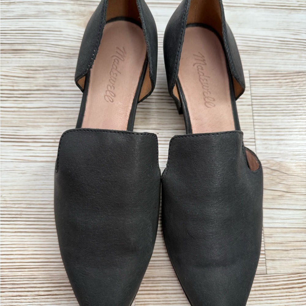 Madewell Leather Dorsay Style Cutout Loafers - Black, Size 7.5 - Picture 3 of 5